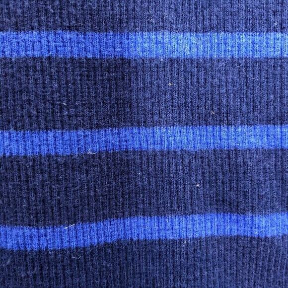 Anthropologie Postmark Mock Neck Blue Stripe Crop Tank Medium - Picture 5 of 6